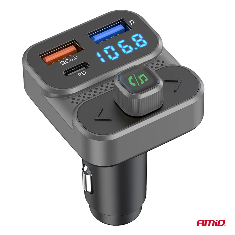 Trasmettitore FM Bluetooth con funzione vivavoce e porte di ricarica