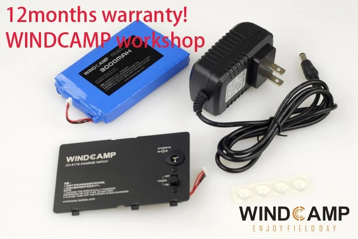 WINDCAMP Kit Batteria Lipo ai polimeri 3000mAh + Caricabatterie + Copribatteria per Yaesu FT-817, FT-818