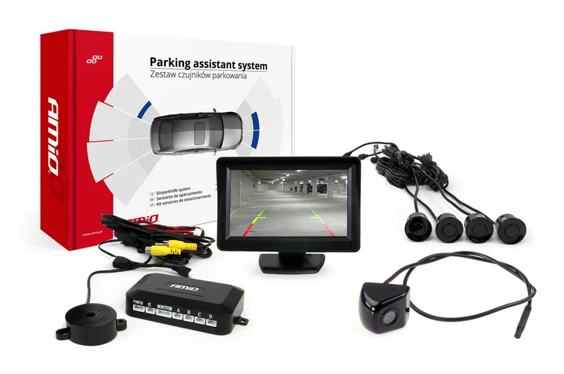 Sistema di assistenza al parcheggio/Telecamera di retromarcia con 4 sensori e monitor