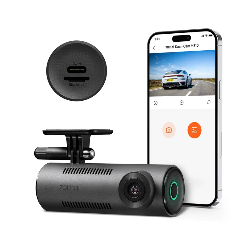 70mai Dash Cam M310 HD with Built-In LED Indicator & Upgraded USB C