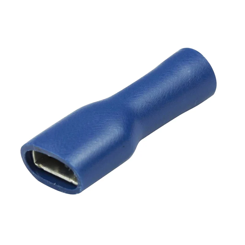 Terminali a cricchetto femmina a forcella completamente isolati blu da 6.3 mm / Confezione da 100 / I più popolari