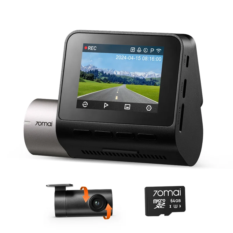 Kit iniziale per la primavera: telecamera anteriore A510 + telecamera posteriore + scheda microSD da 64 GB