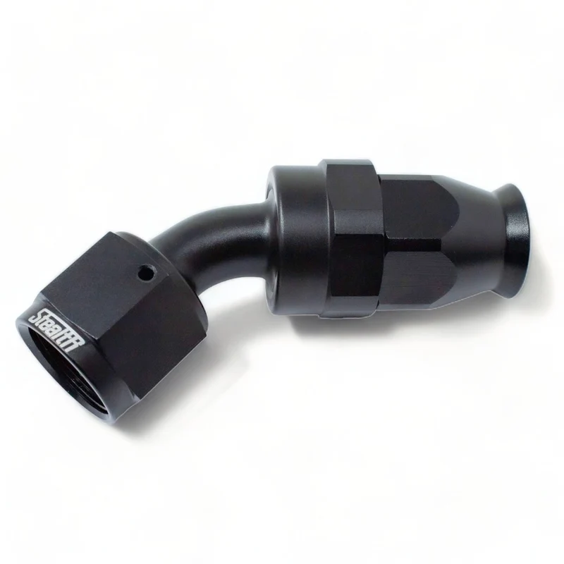 STEALTH TX-SERIES - Cruscotto a 45 gradi/raccordo AN ruotabile per PTFE (tutte le dimensioni/alluminio)