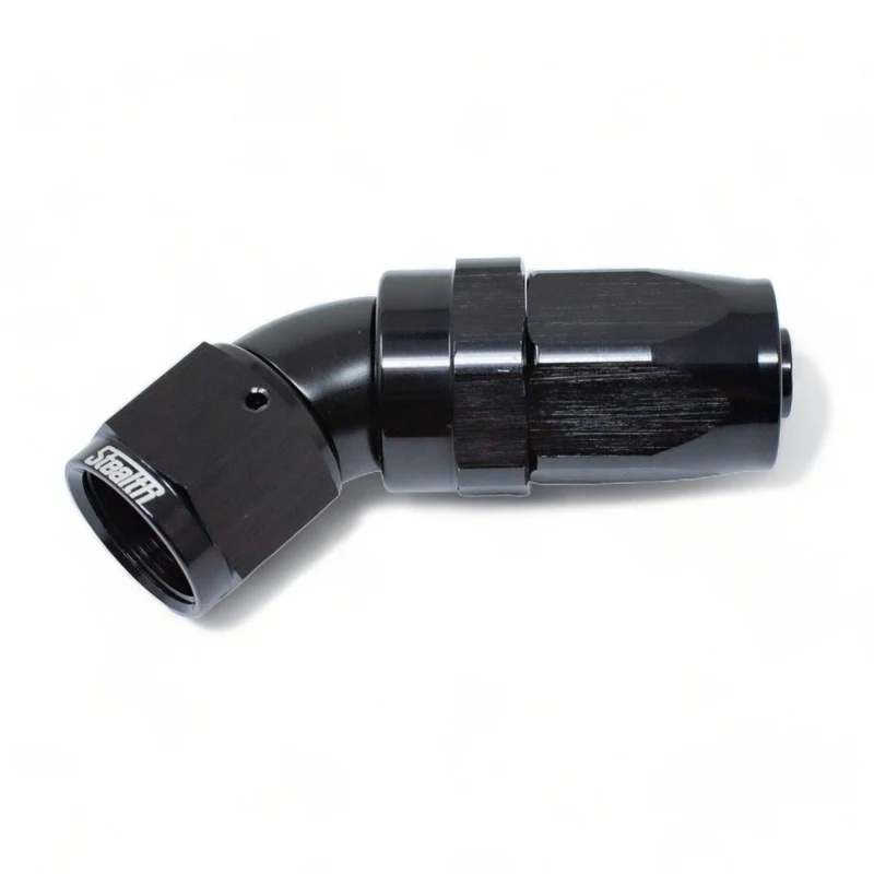 STEALTH NX-SERIES FF - Cruscotto da 45 gradi/Raccordo a flusso totale AN girevole per nitrile/NBR (tutte le dimensioni/alluminio)