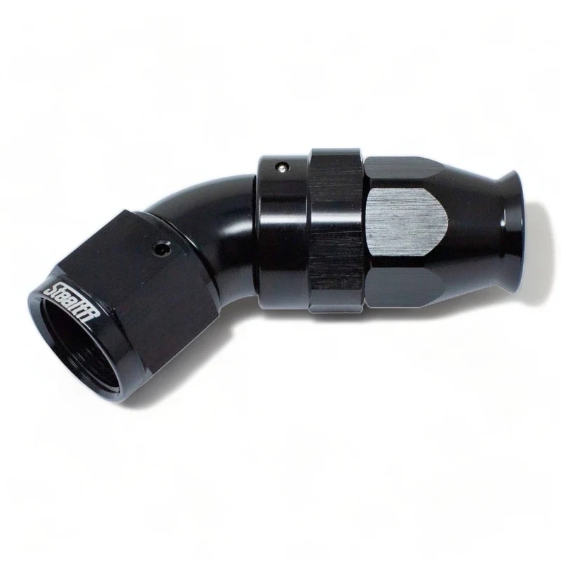STEALTH TX-SERIES FF - raccordo da 60 gradi/AN a flusso totale ruotabile per PTFE (tutte le dimensioni/alluminio)
