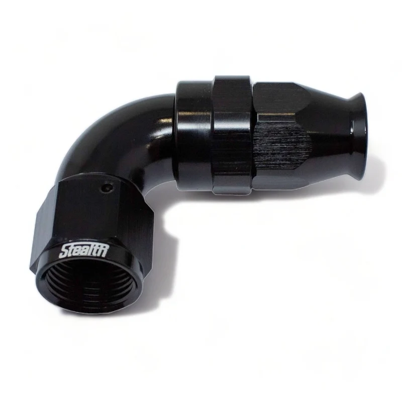 STEALTH TX-SERIES FF - raccordo da 90 gradi/AN a flusso totale ruotabile per PTFE (tutte le dimensioni/alluminio)