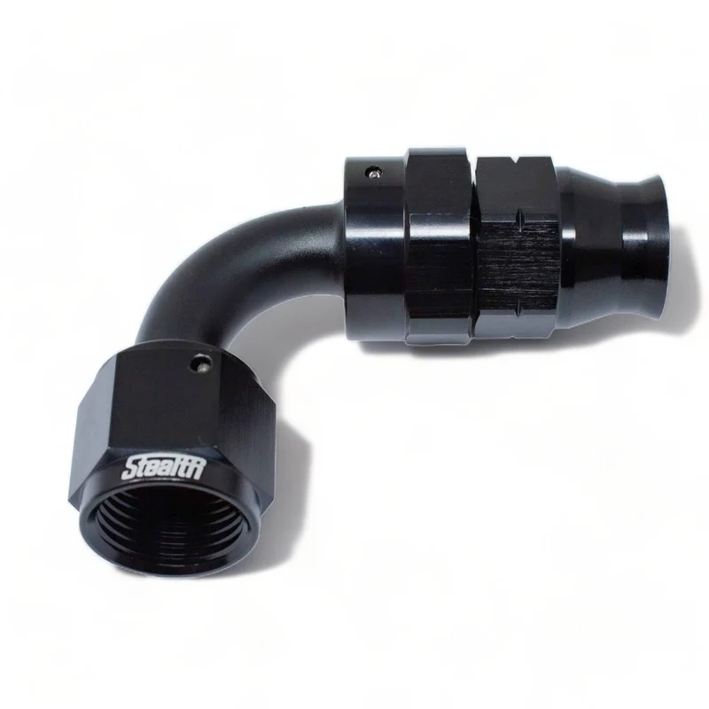 STEALTH HLX-SERIES - Cruscotto a 90 gradi/raccordo AN ruotabile per tubi in alluminio (tutte le dimensioni/alluminio)