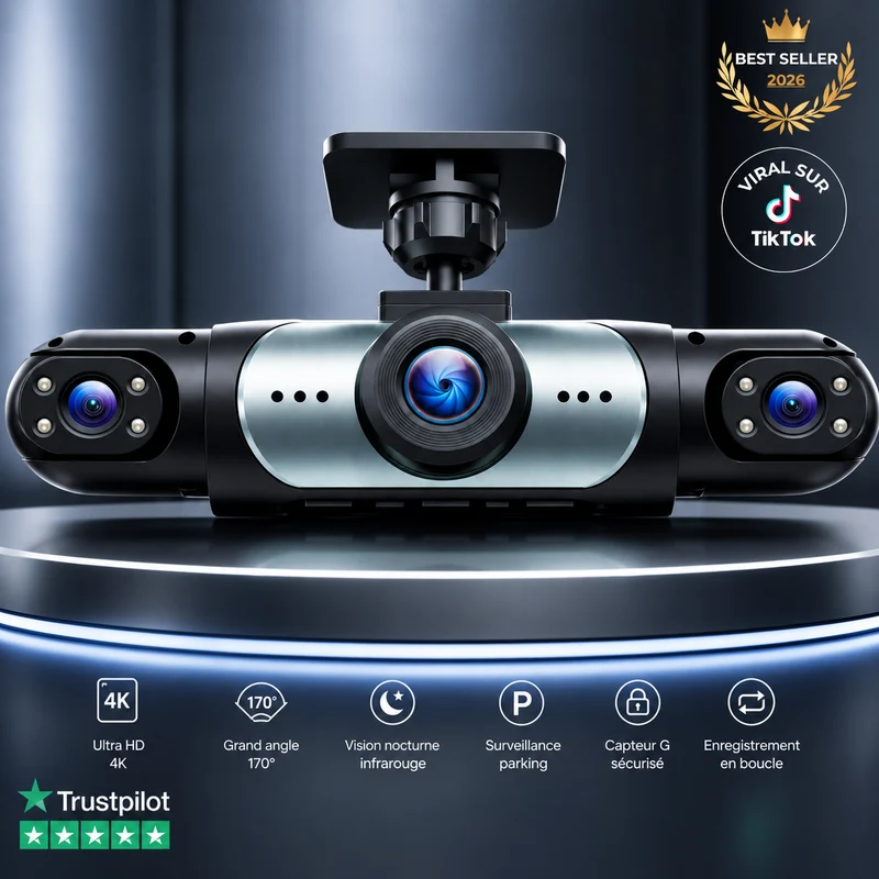 Dashcam 360° 4 Canaux 1080P