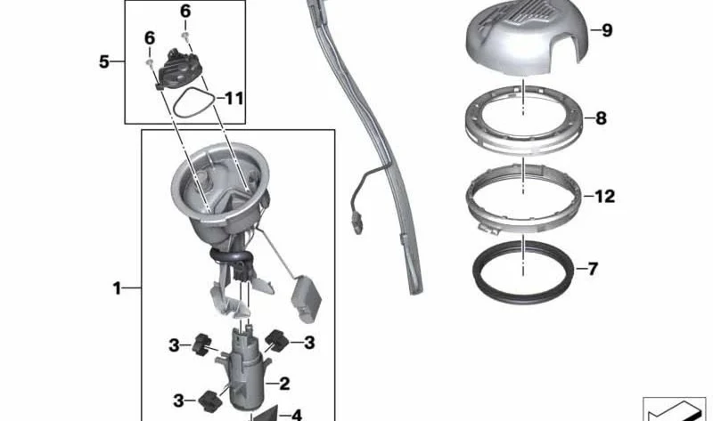 Bomba de combustible OEM 16147680379 para motos BMW R 1200 GS, R 1200 RT, R 1200 ST, R 1200 S, HP2, K 1200 S, K 1300 S, K 1200 R, K 1300 R, K 1200 GT, K 1300 GT… y más. Original BMW Motorrad