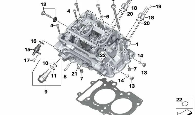 Junta de culata OEM 11128388429 para motos BMW F750 GS, F800 GS, F850 GS, F850 GS Adventure, F900 GS y F900 GS Adventure. Original BMW Motorrad