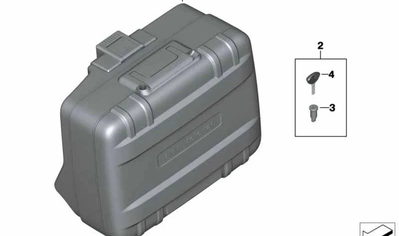Juego de cerraduras para maleta Vario OEM 51257688566 para motos BMW F 650 GS, F 700 GS, F 800 GS, R 1200 GS. Original BMW Motorrad