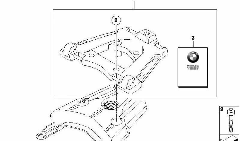 Juego de soporte variable para Top Case OEM 77448523309 para motos BMW F650GS, F700GS, F800GS. Original BMW Motorrad