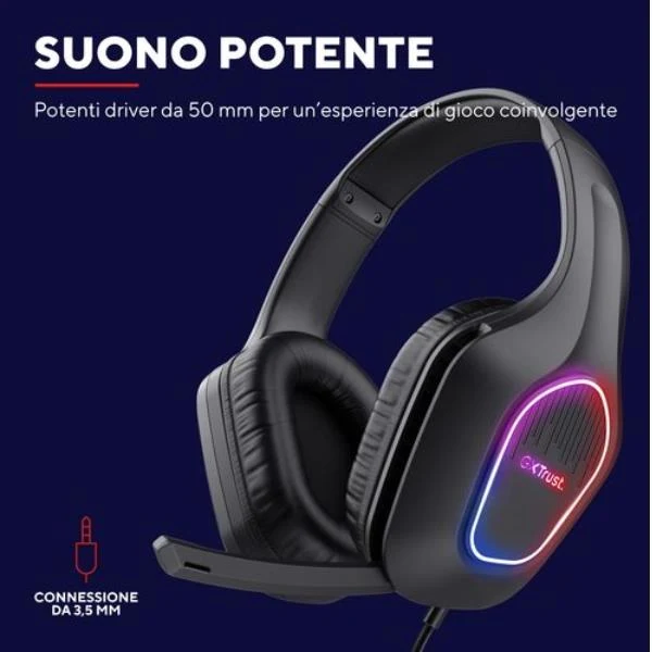 CUFFIA DA GAMING TRUST ZIROX NERA