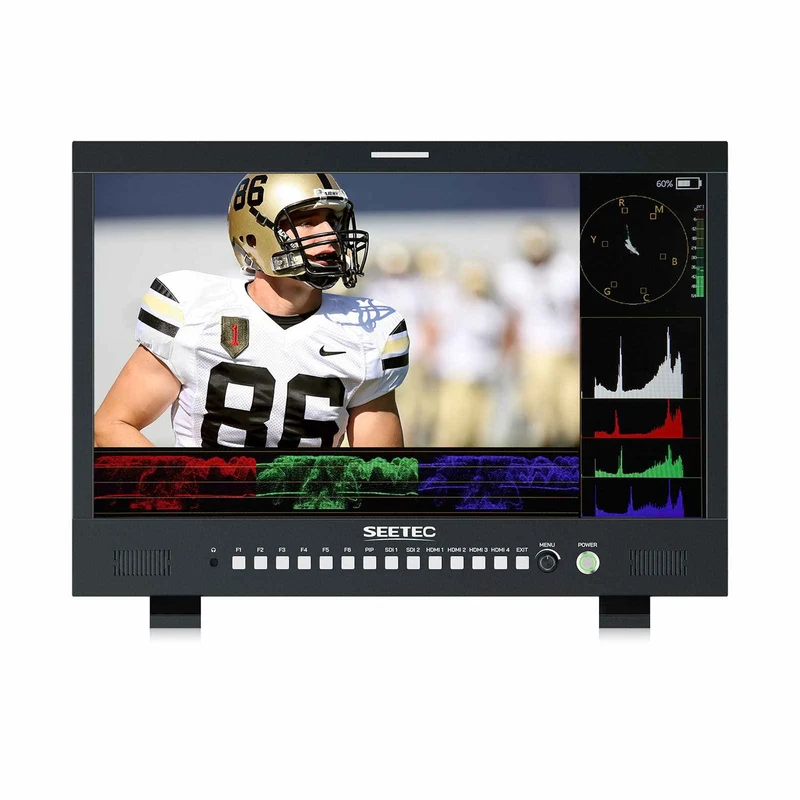 Monitor da studio SEETEC M215S da 21.5" con luminosità di 1000 nit e visualizzazione multi-view, risoluzione 1920x1080 IPS, ingressi 3G SDI, HDMI 2.0 e controllo GPI.