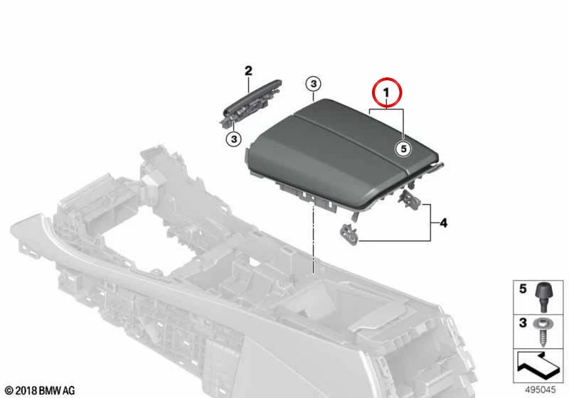 Apoyabrazos de consola central en cuero Silverstone OEM 51168078295 para BMW X5 M F95, X6 M F96, XM G09. Original BMW