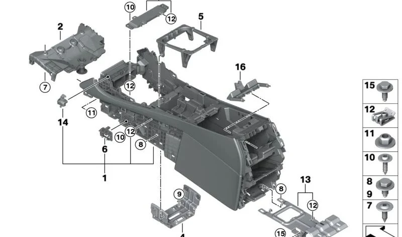 Consola central color marfil OEM 51169495664 para BMW X6 G06 y X6 G06 LCI. Original BMW