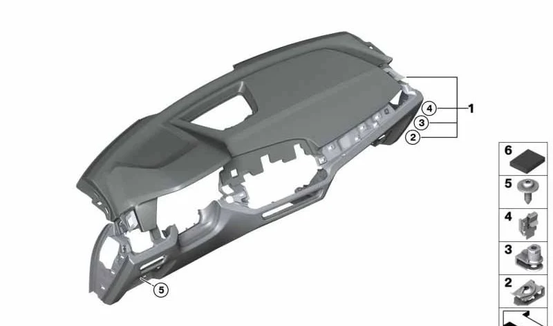 Tablero de instrumentos de cuero con pantalla de visualización frontal negro/blanco OEM 51459891605 para BMW X6 G06. Original BMW