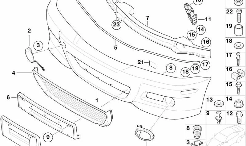 Tuerca hexagonal con arandela M8 OEM 51117070183 para BMW Serie 1 E81, E87, Serie 3 E46, E90 y MINI R50, R53, R55, R56… y más. Original BMW y MINI