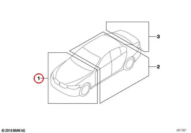Rótulo de agente frigorífico OEM 71235B61F06 para BMW Serie 3 G20, G21 y X3 G45. Original BMW