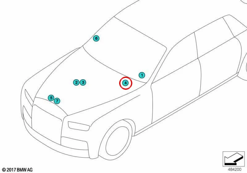 Rótulo de agente frigorífico R1234YF OEM 71235B62B31 para BMW Serie 1 F70, Serie 2 G42, Serie 3 G20, X1 U11, X5 G05... y MINI F65, F66, F67, Countryman U25. Original BMW y MINI