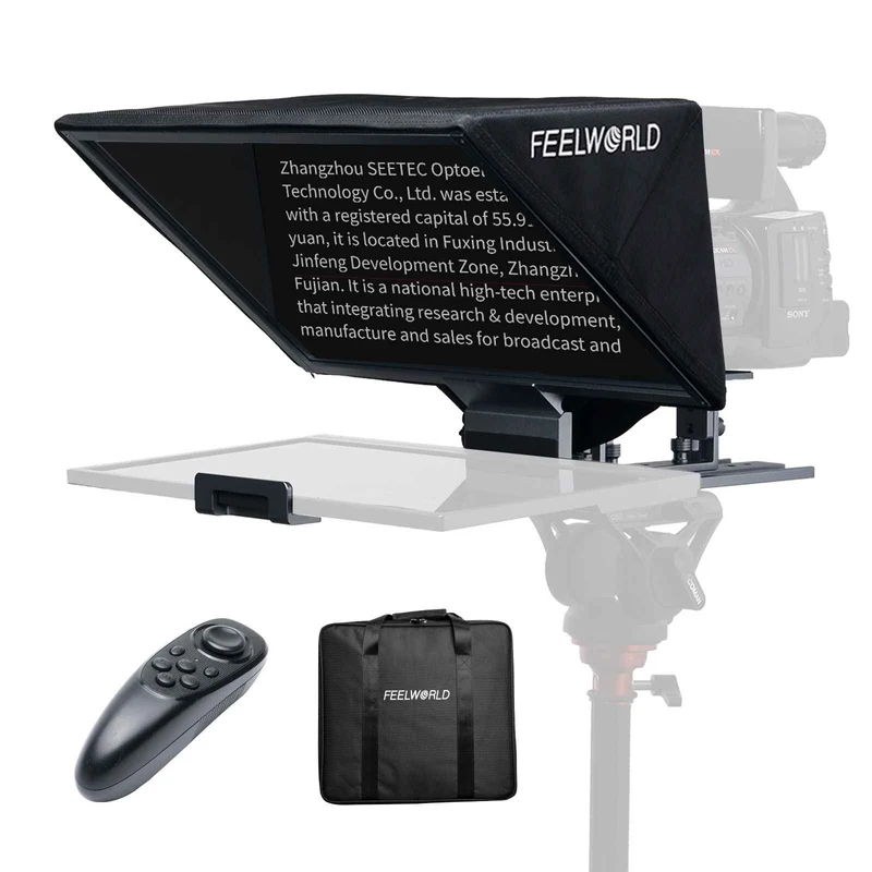 FEELWORLD TP16 Teleprompter pieghevole da 16 pollici Supporta tablet fino a 16 pollici Orizzontale Verticale Prompt