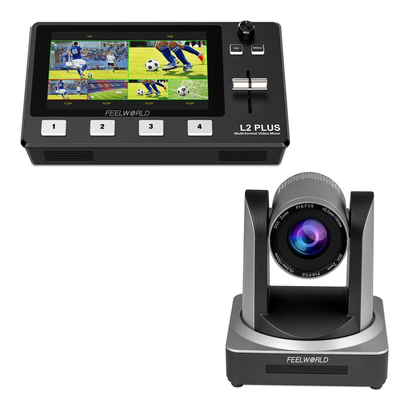 Set bundle FEELWORLD L2 PLUS Video Swicther e telecamera PTZ POE20X