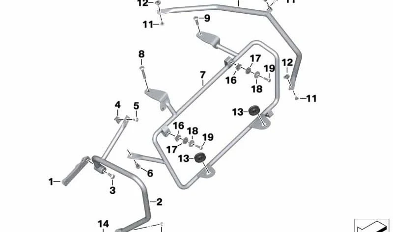 Estribo de protección trasero izquierdo OEM 46548382531 para motos BMW F 750 GS, F 800 GS, F 850 GS, F 900 GS… y más. Original BMW Motorrad.