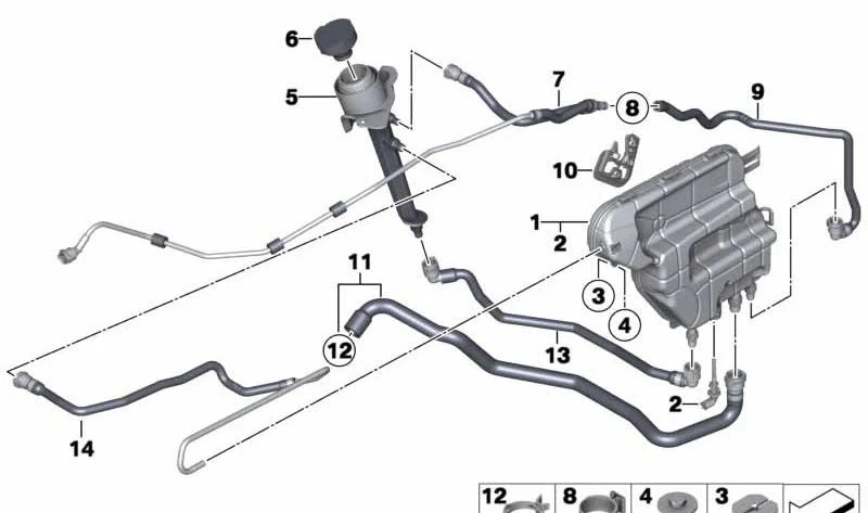 Cubierta del depósito de expansión de refrigerante OEM 17137616202 para BMW Serie 5 F07, F10, F11, Serie 6 F06, F12, F13 y Serie 7 F01, F02, F03. Original BMW