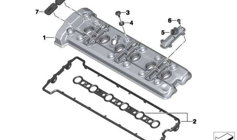 Cubierta de culata negra OEM 11127923606 para motos BMW K 1600 GT, K 1600 GTL y K 1600 Bagger. Original BMW Motorrad