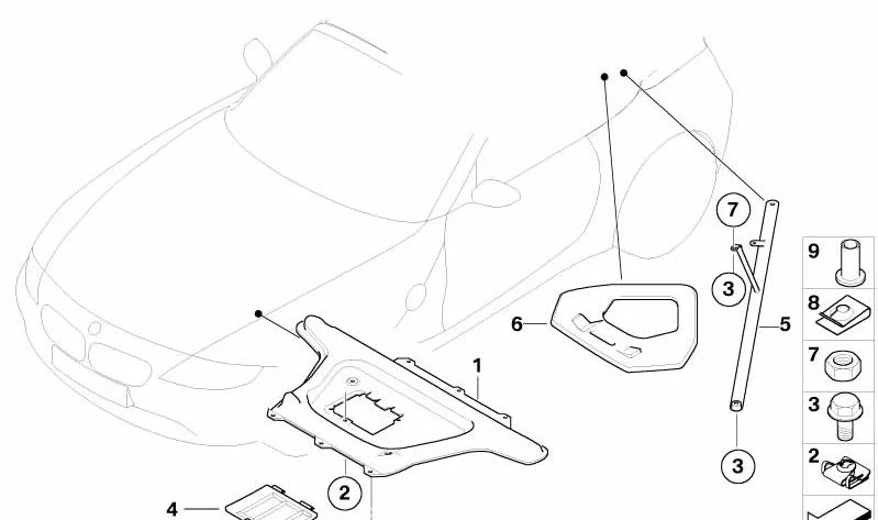 Tirante derecho de suspensión trasera OEM 51617213524 para BMW Z4 E85 y Z4 Coupé E86. Original BMW