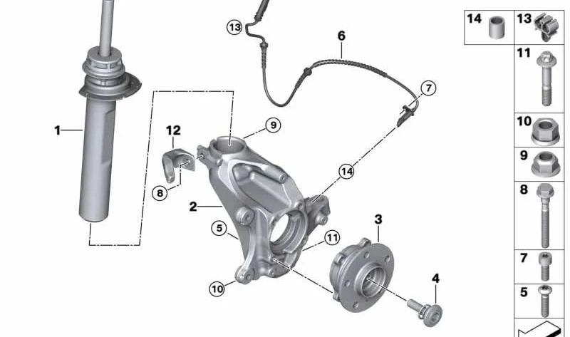 Conjunto muelle-amortiguador delantero izquierdo OEM 31316866031 para BMW X1 (F48) y X2 (F39). Original BMW