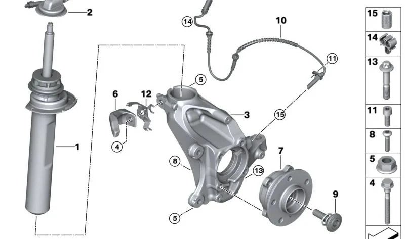 Columna de suspensión delantera izquierda OEM 37106876685 para MINI Countryman F60 Cooper D, Cooper SD, Cooper S y ALL4. Original MINI