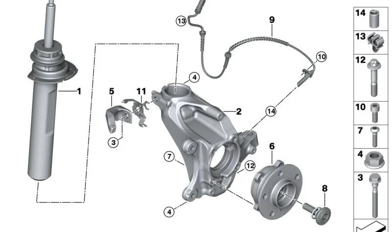 Muelle-amortiguador delantero izquierdo OEM 31316867209 para MINI Countryman F60 One, One D, Cooper, Cooper ALL4 y Cooper S ALL4. Original MINI