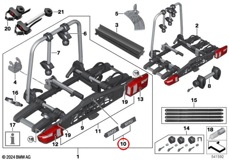 Clips de fijación OEM 82705B651F0 para BMW. Original BMW