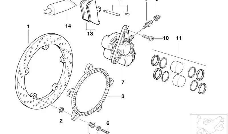 Arandela de tope OEM 34117670217 para motos BMW R850R, R1150R, R1150RT, R1100S, K1200RS, K1200LT... y más. Original BMW Motorrad.