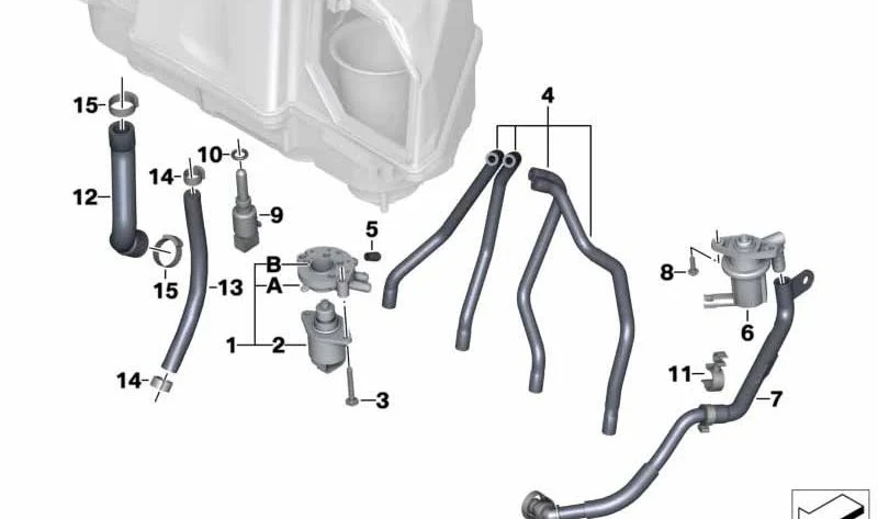 Tubo flexible de unión OEM 11717672760 para motos BMW K1200S, K1300S, K1200R, K1300R, K1200GT y K1300GT. Original BMW Motorrad