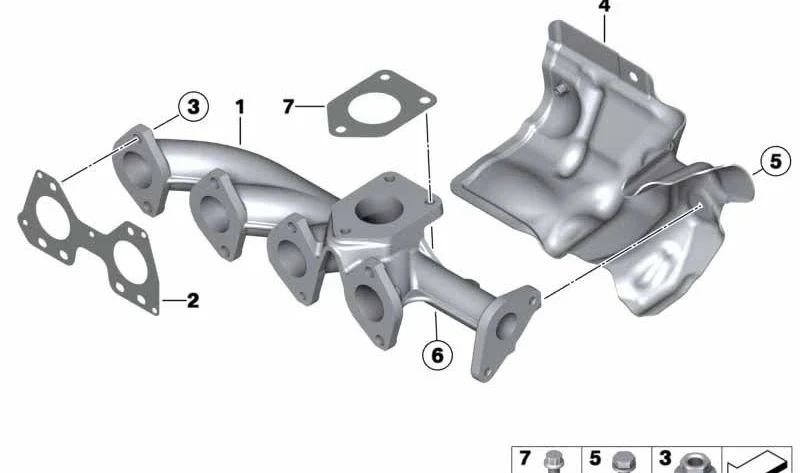 Colector de escape con AGR OEM 11628574791 para MINI Countryman R60 y Paceman R61 Cooper D, Cooper SD y ALL4 diésel. Original MINI