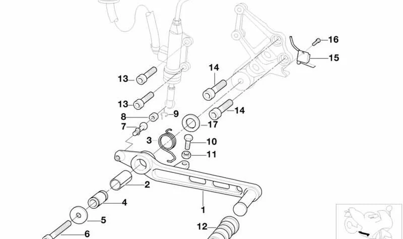 Interruptor de luz de freno trasero para pedal de freno OEM 61311459747 para motos BMW R 1100 GS, R 1150 GS, R 1150 RT, R 1200 C, K 1200 RS, R 100 GS... y más. Original BMW Motorrad