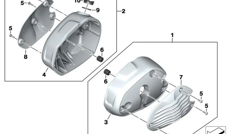 Cubierta de bobinas de encendido derecha OEM 77121540882 para motos BMW R nineT, R nineT Pure, R nineT Scrambler, R nineT Urban G/S... y más. Original BMW Motorrad