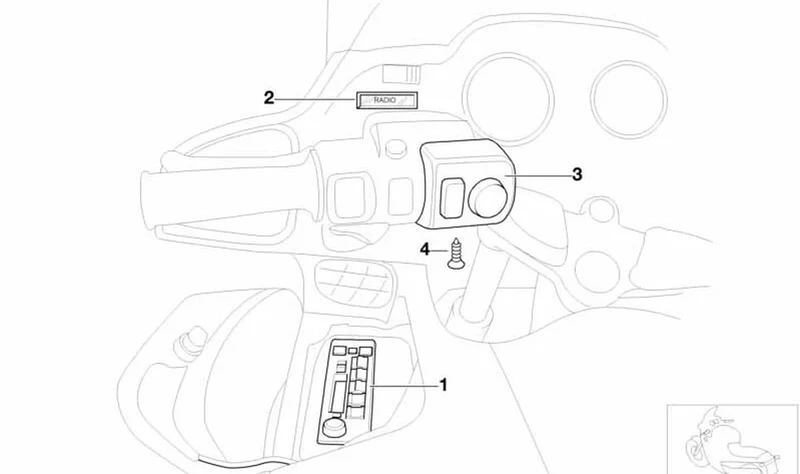 Telemando de radio delantero OEM 65142305999 para motos BMW K 1200 LT, K 1200 RS, R 1200 CL, R 1150 RT, R 1150 RS, R 850 RT. Original BMW Motorrad.