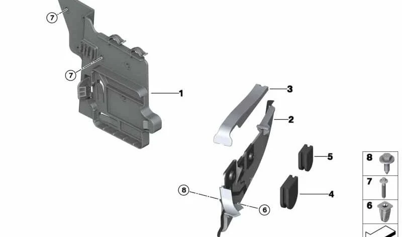 Tornillo de plástico F 6,0 x 30,5 OEM 12907623665 para BMW X5 (F15) y X6 (F16). Original BMW