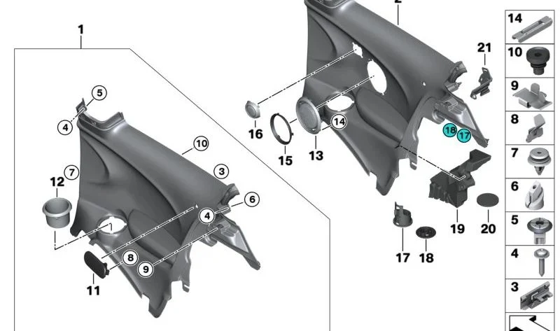 Tuerca OEM 51418146797 para BMW Serie 3 E36, E46, X5 E70, F15, X6 E71, F16 y MINI F55, F56, F57, F66, F67... Original BMW y MINI