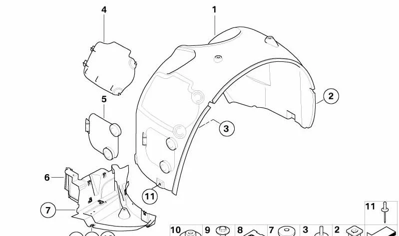 Revestimiento de paso de rueda delantero izquierdo OEM 51717837559 para BMW Z4 E85, Z4 E86. Original BMW