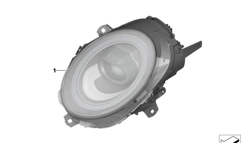 Faro LED AHL de luces largas derecho para volante a la derecha OEM 63118737602 para MINI F54 LCI, F55, F56, F56 BEV y F57. Original MINI