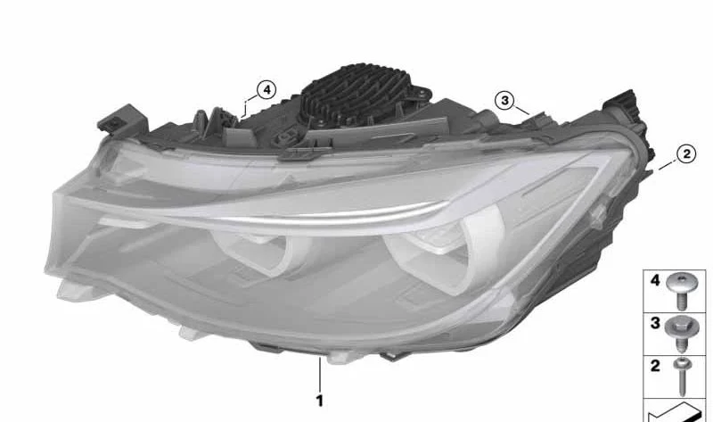 Faro delantero LED AHL izquierdo OEM 63117470423 para BMW Serie 4 F32, F33 y F36 LCI. Original BMW