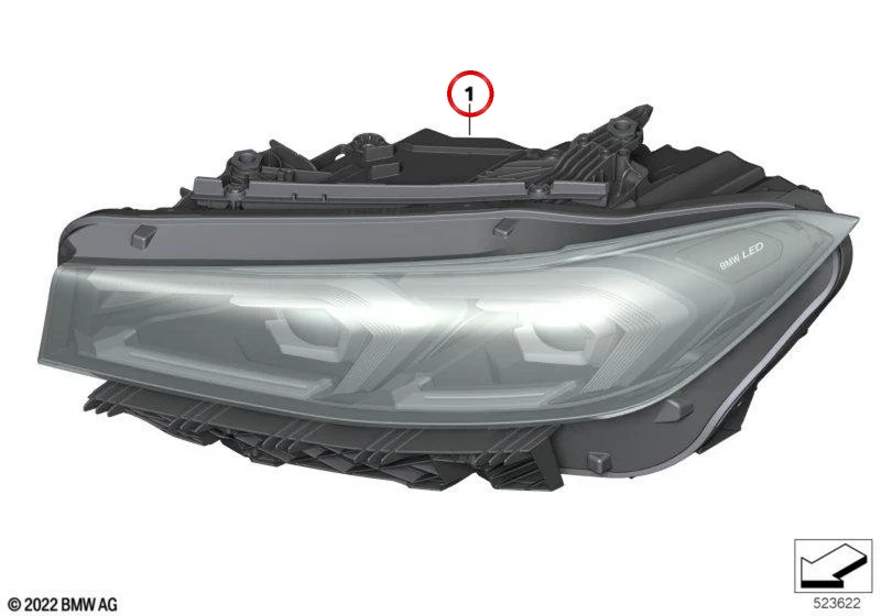 Faro delantero LED AHL derecho Shadow Line OEM 63117886942 para BMW Serie 3 G20 Berlina LCI 316d, 318d, 318i... Original BMW