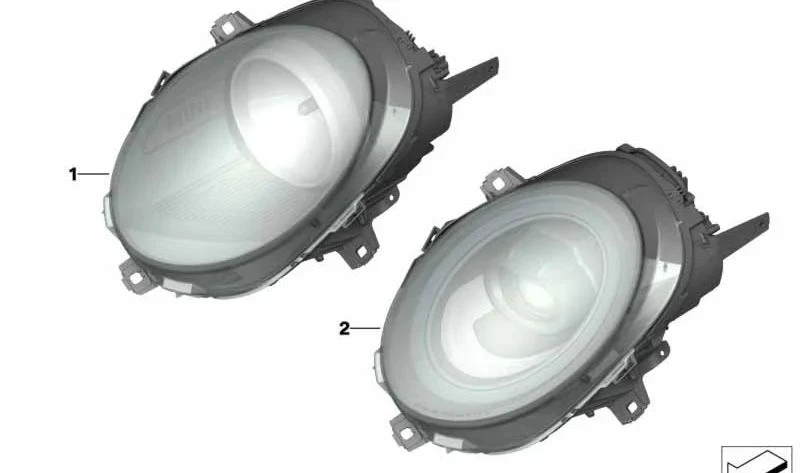 Faro delantero izquierdo con intermitente amarillo OEM 63117418865 para MINI F55, F56 y Cabrio F57 con volante a la derecha. Original MINI