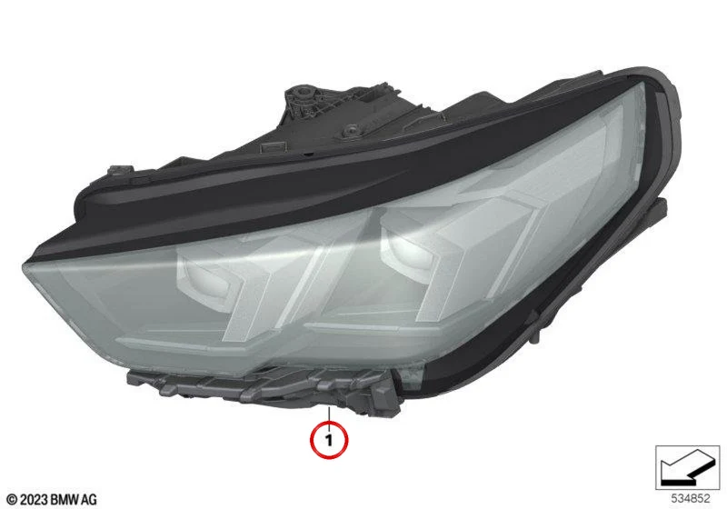 Faro delantero LED AHL izquierdo ECE Shadow Line OEM 63115A68305 para BMW X2 U10, X2 M35i xDrive U10. Original BMW