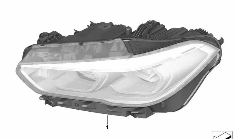 Técnica de faro LED delantero derecho OEM 63115A3E512 para BMW X5 G05 xDrive30i, xDrive40i, xDrive45e. Original BMW