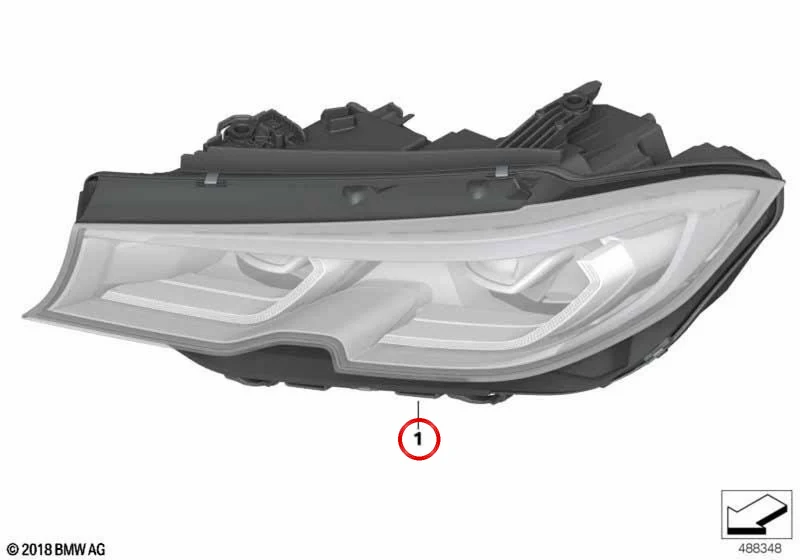 Faro delantero láser derecho OEM 63115A243A8 para BMW Serie 3 G20 Berlina y G21 Touring. Original BMW